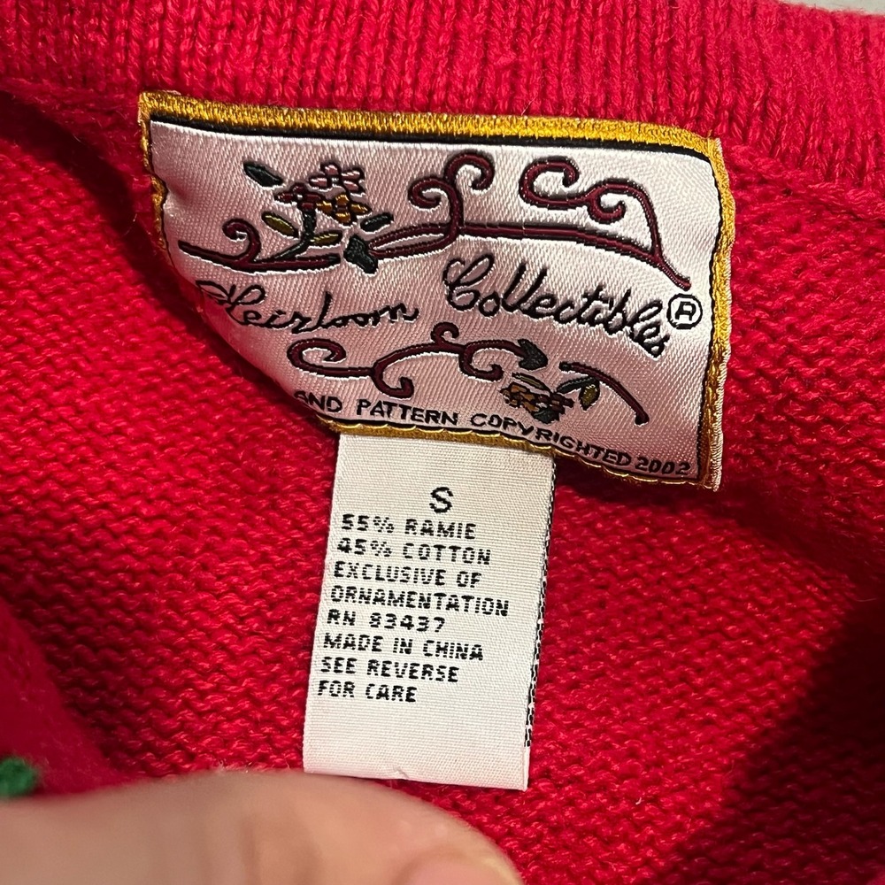 Heirloom Collectible Women Red Ugly Xmas Sweater Christmas Office Cardigan S4244 - Picture 6 of 8